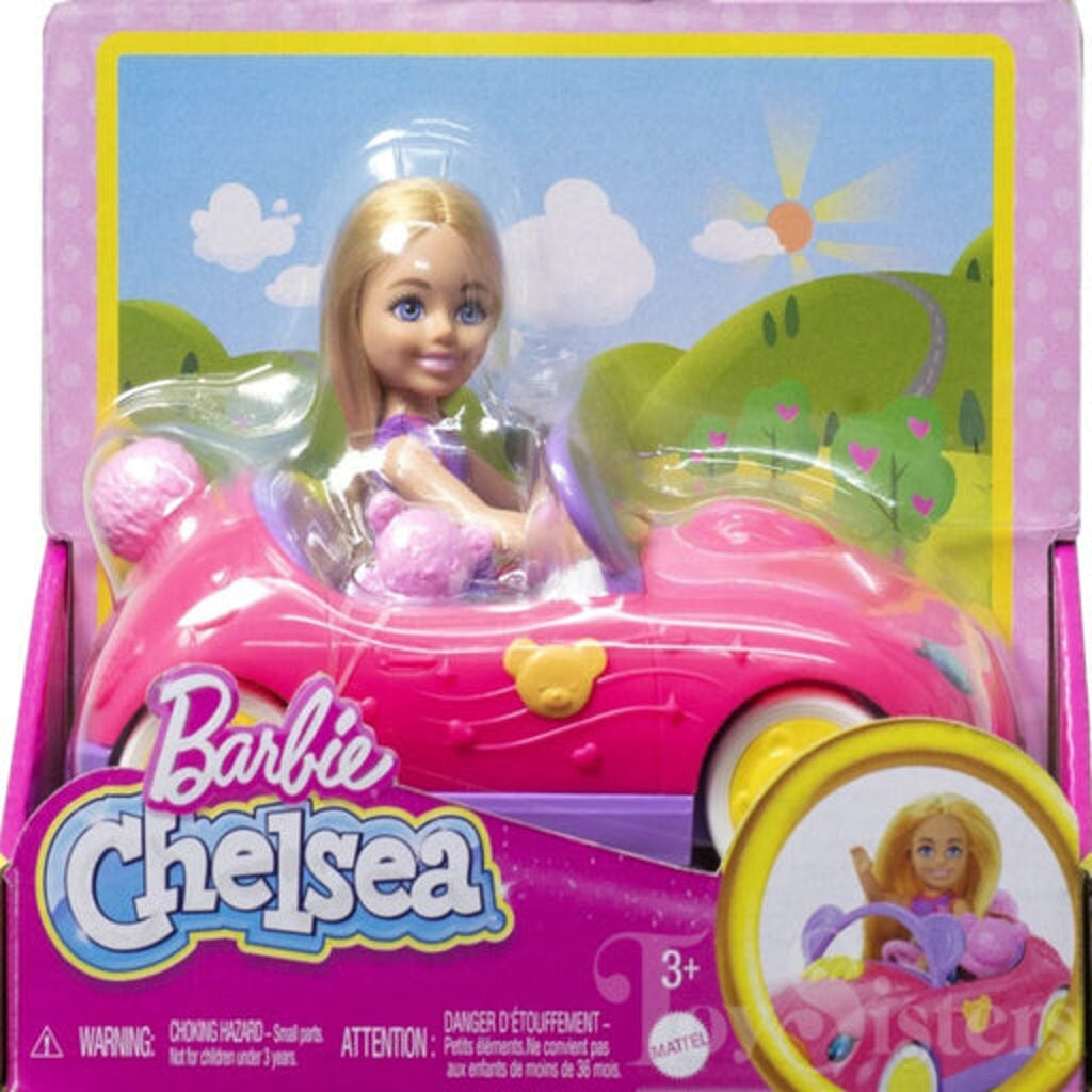 Barbie Chelsea Vehicle Set with Doll, Toy Car & Teddy