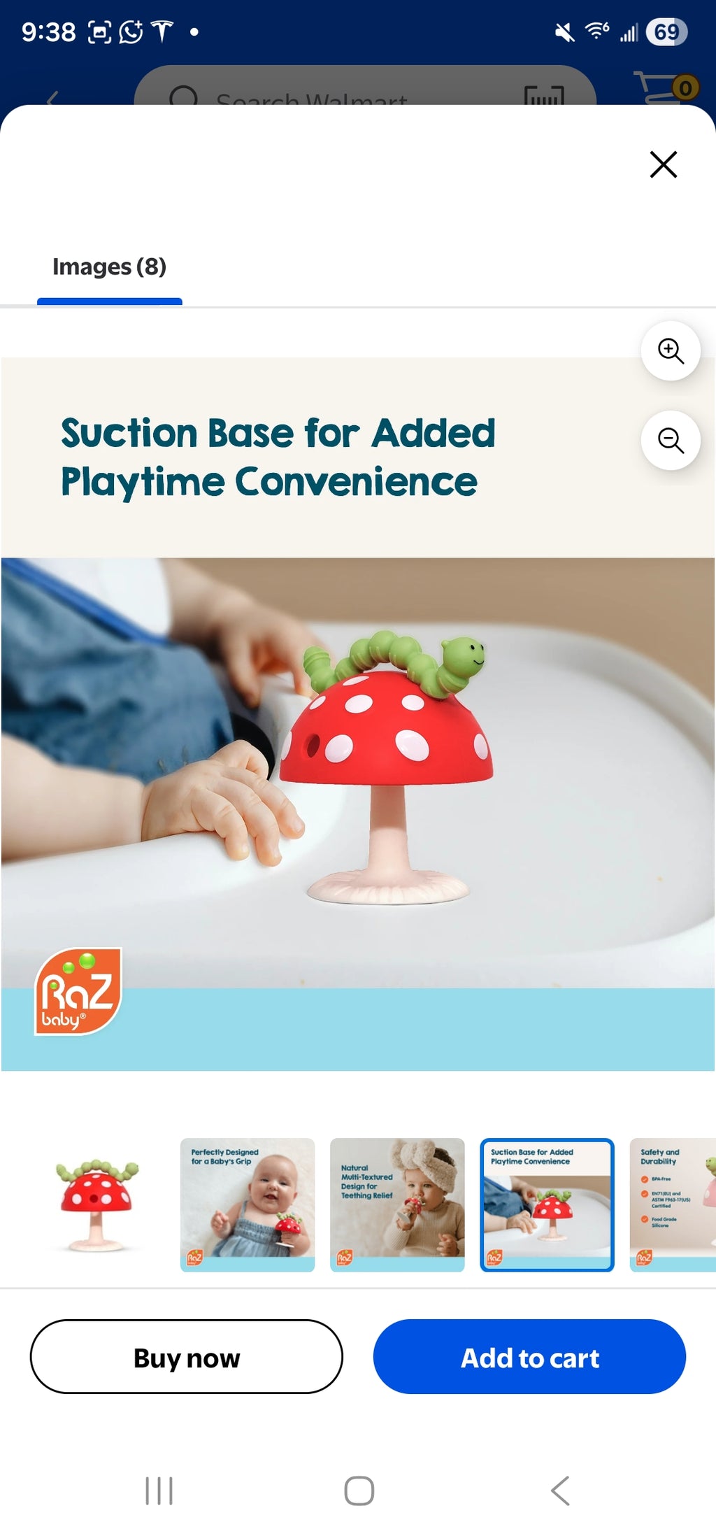 RazBaby Kids Mushroom Baby Teether