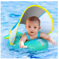 Blahvit No Flip Over Baby Pool Float with Canopy UPF50+ Sun Protection, Inflatable Baby Float with Sponge Safety Support Bottom